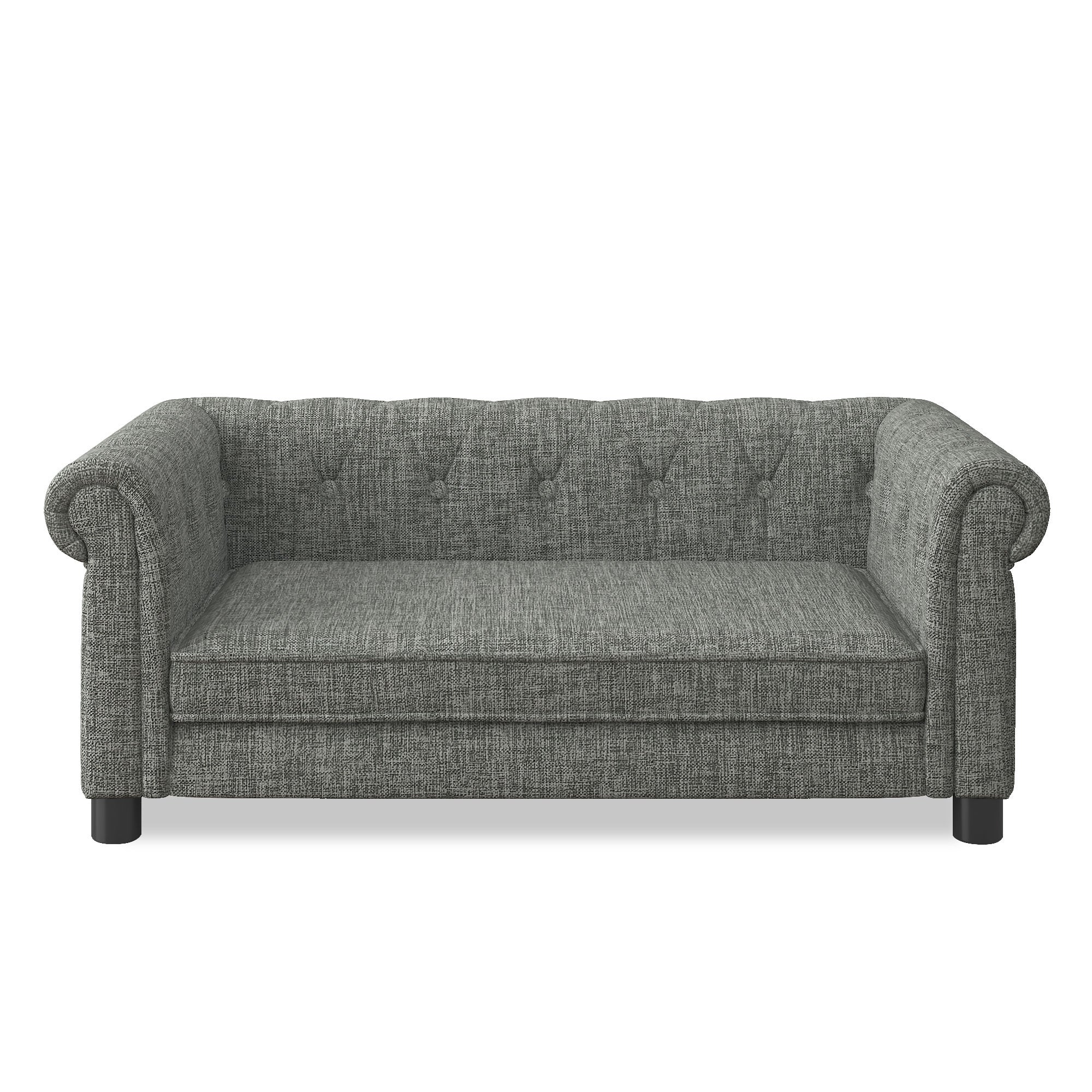 Modern Linen Fabric Light Grey Elevated Pet Bed
