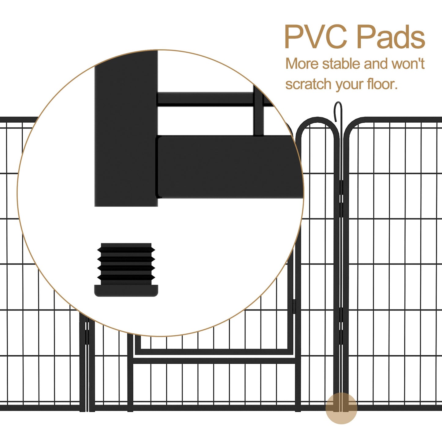 16 Panels Heavy-Duty Metal Playpen with Door, 39.37' H Dog Fence Pet Exercise Pen for Outdoor, Indoor
