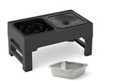 Dog Double Bowls Stainless Stand Adjustable Height Pets Feeding Dish Bowl Big Dog Elevated Food Water Feeders For Dogs  Pet Products