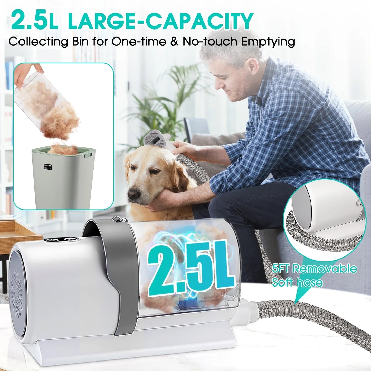 5 in 1 Pet Grooming Kit & Vacuum