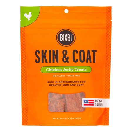 Skin & Coat Chicken Dog Jerky Treats by Bixbi