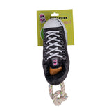 Squeaky Comfort Plush Sneaker Dog Toy – with Treat Compartment, Safe & Durable – Black