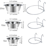 Pet Bowl Stainless Steel Hanging Food Water Bowls Bird Cage Feeder for Birds, Parrots, Small Sized Dogs and Cats (S)