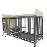 Large Pet Cage with Storage Rack Black and Beige