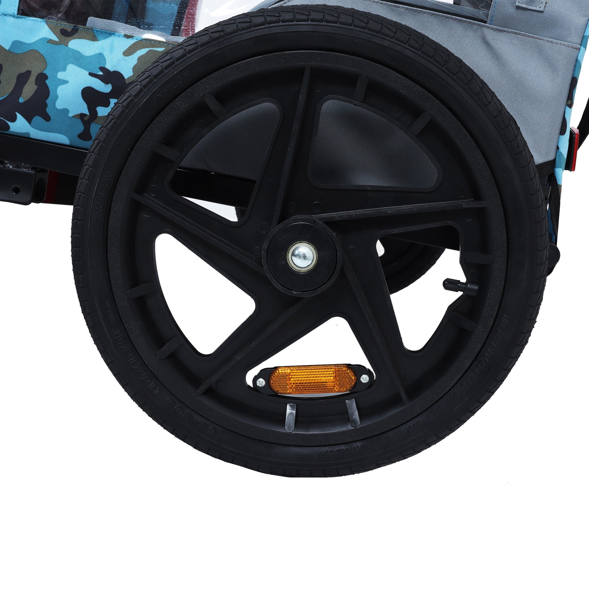 Outdoor Heavy Duty Collapsible Pet Bike Trailer with 16-Inch Wheels