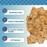 Country Living 4” x 4” Beef Cheek Chip Dog Treats – Chicken Flavor – 5 Count Bag – All-Natural, High-Protein, Long-Lasting Dog Chews