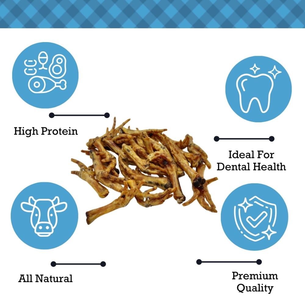 Country Living All-Natural Chicken Feet Dog Treats, Crunchy  Snacks for Joint Support – (20-Pack)