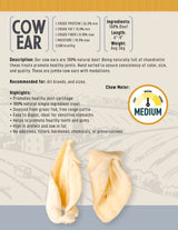 Country Living All-Natural Cow Ear Dog Treats – Single-Ingredient Chews – (25/Case)