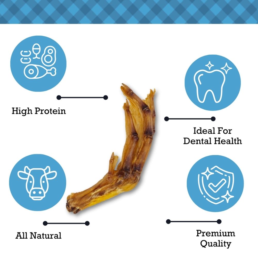 Country Living All-Natural Duck Feet Dog Treats – Crunchy, Long-Lasting Chews – (20-Pack)