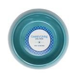 Country Living Set of 2 Natural Fiber Dog Bowls – Teal Blue