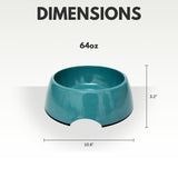 Country Living Set of 2 Natural Fiber Dog Bowls – Teal Blue
