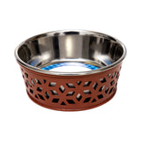 Country Living Set of 2 Stainless Steel Dog Bowls – Farmhouse Style, Ideal for Small to Medium Dogs