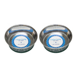 Country Living Set of 2 Stainless Steel Dog Bowls – Farmhouse Style, Ideal for Small to Medium Dogs