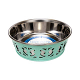 Country Living Set of 2 Stainless Steel Dog Bowls – Farmhouse Style, Ideal for Small to Medium Dogs