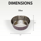 Country Living Set of 2 Hammered Stainless Steel Dog Bowls – Lavender