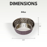 Country Living Set of 2 Hammered Stainless Steel Dog Bowls – Lavender