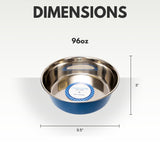 Country Living Set of 2 Heavy Gauge Stainless Steel Dog Bowls - Perfect for Food & Water