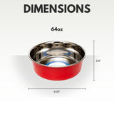 Country Living Set of 2 Heavy Gauge Stainless Steel Dog Bowls - Perfect for Food & Water