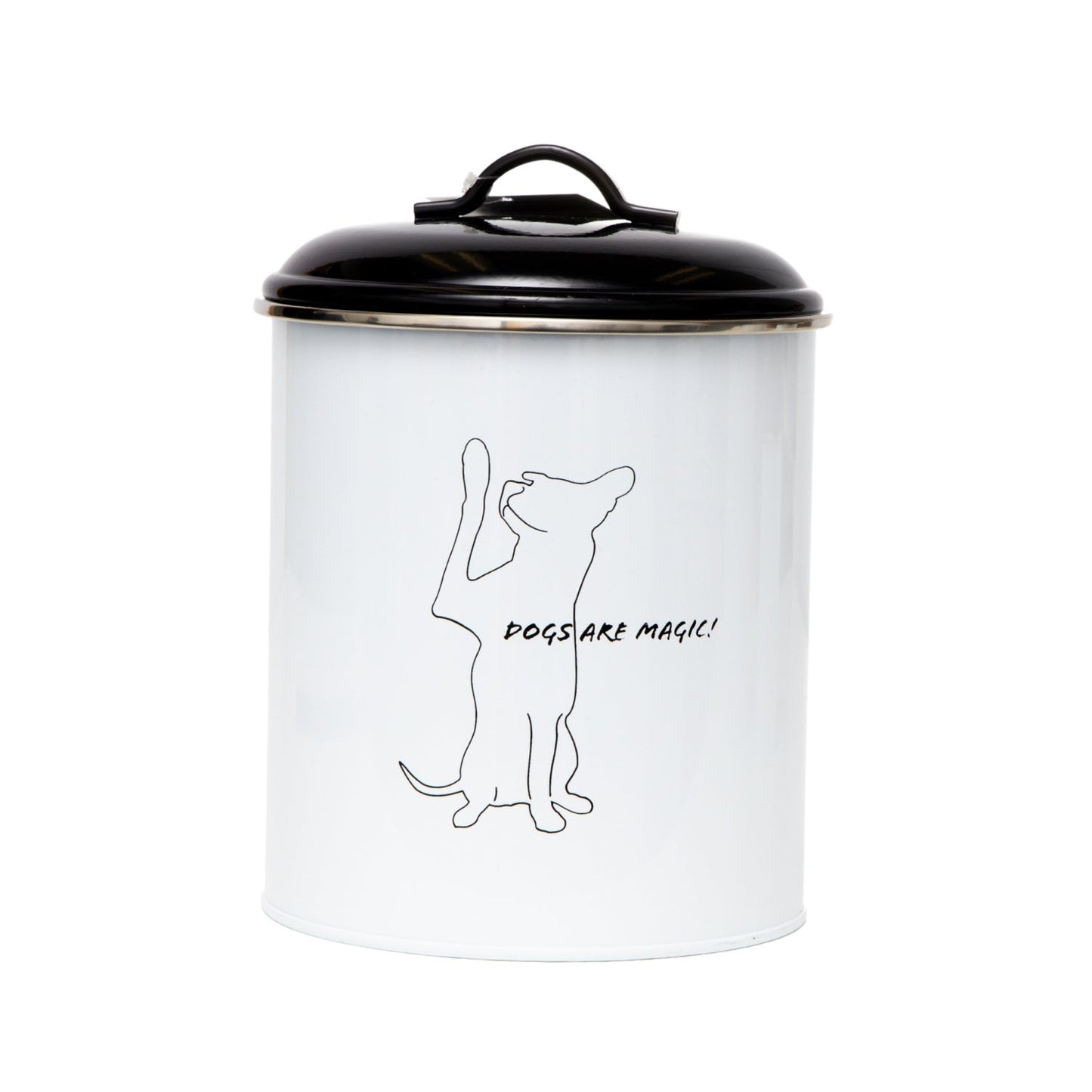 Country Living Set of 3 Pet Treat Storage Canisters – Black & White