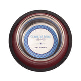 Country Living Set of 2 Ribbed Non-Slip Pet Bowls – Merlot Red