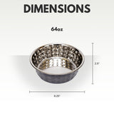 Country Living Set of 2 Hammered Stainless Steel Dog Bowls – Black Pearl