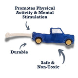 Country Living Faux Leather Blue Pickup Truck Dog Chew Toy, Durable, Safe and Non-Toxic