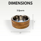 Country Living Stainless Steel Dog Bowl with Cylindrical Mango Wood Holder
