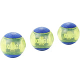 KONG Squeezz Action Ball Medium Blue 3 Pack Squeaky Dog Fetch Toy