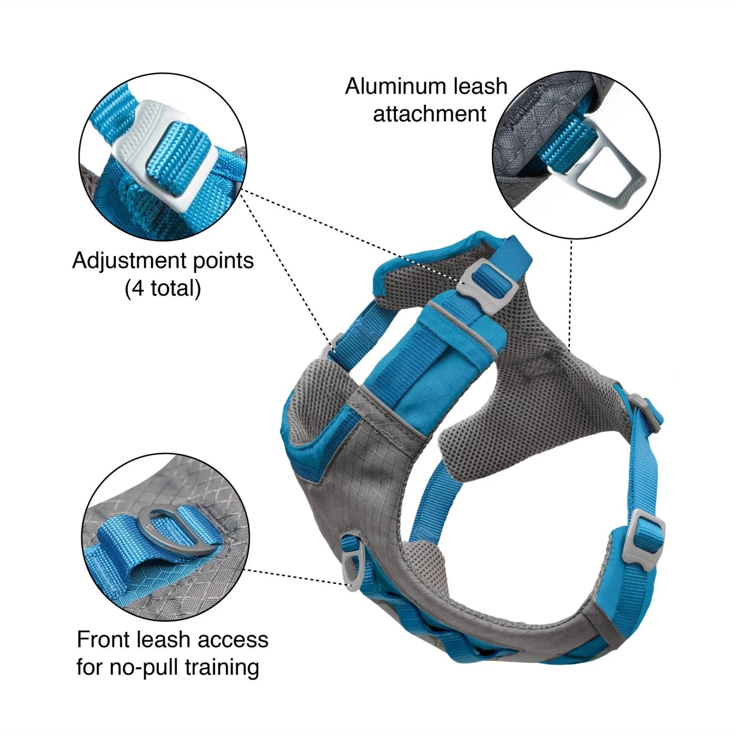Journey Air Dog Harness, Reflective, Includes Control Handle, No Pull Front Clip - Purple, S