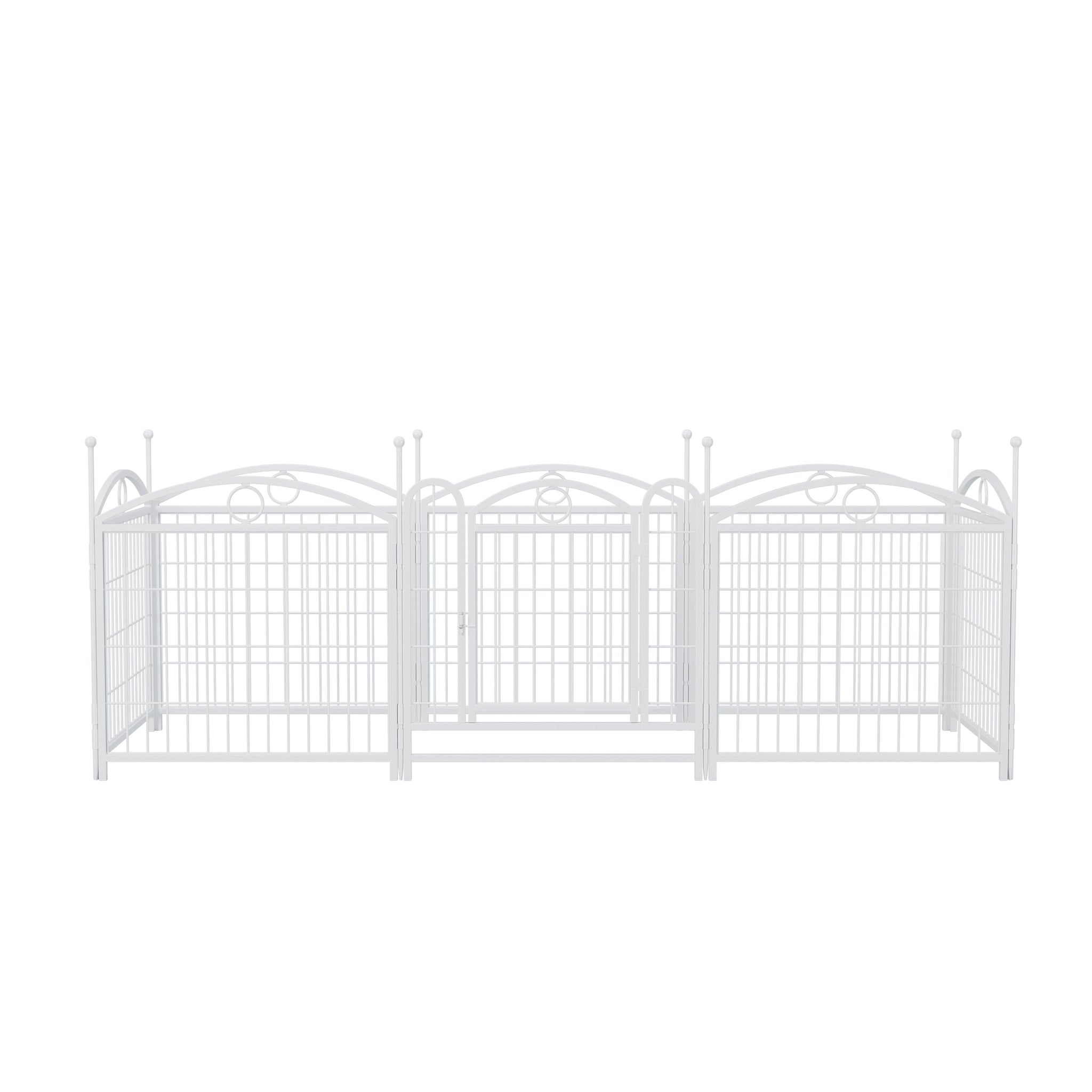Dog Playpen Indoor 24 inch 8 Panels Metal Dog Pen Pet Dog Fence Outdoor Exercise Pen with Doors, Heavy Duty Dog Fence Puppy Pen for Large Medium Small Dogs Indoor Outdoor Foldable Pet Exercise Pen
