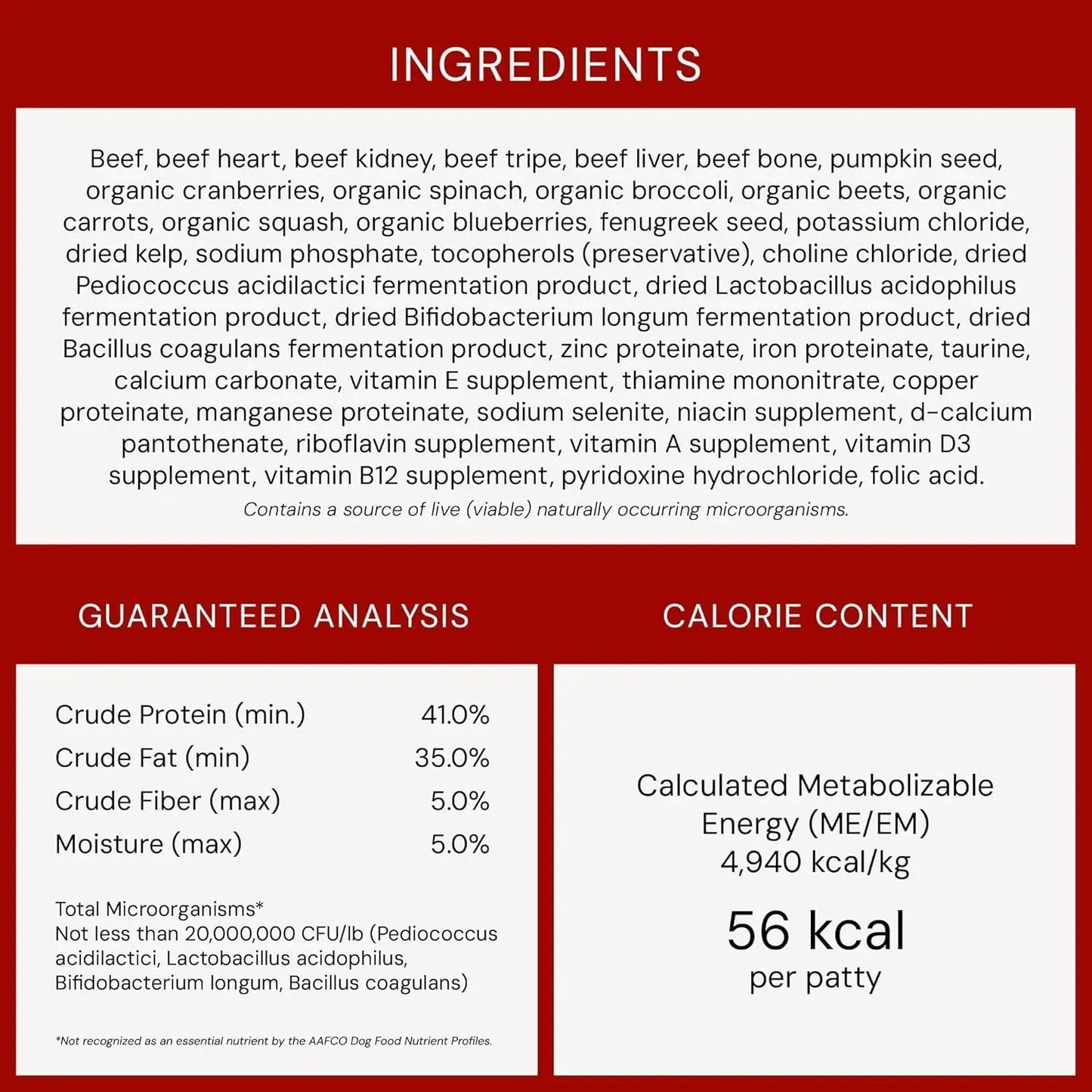 Freeze-Dried Raw Dinner Patties - Beef Recipe - High Protein Grain-Free Puppy & Dog Food - Perfect for Picky Eaters - 14 Oz