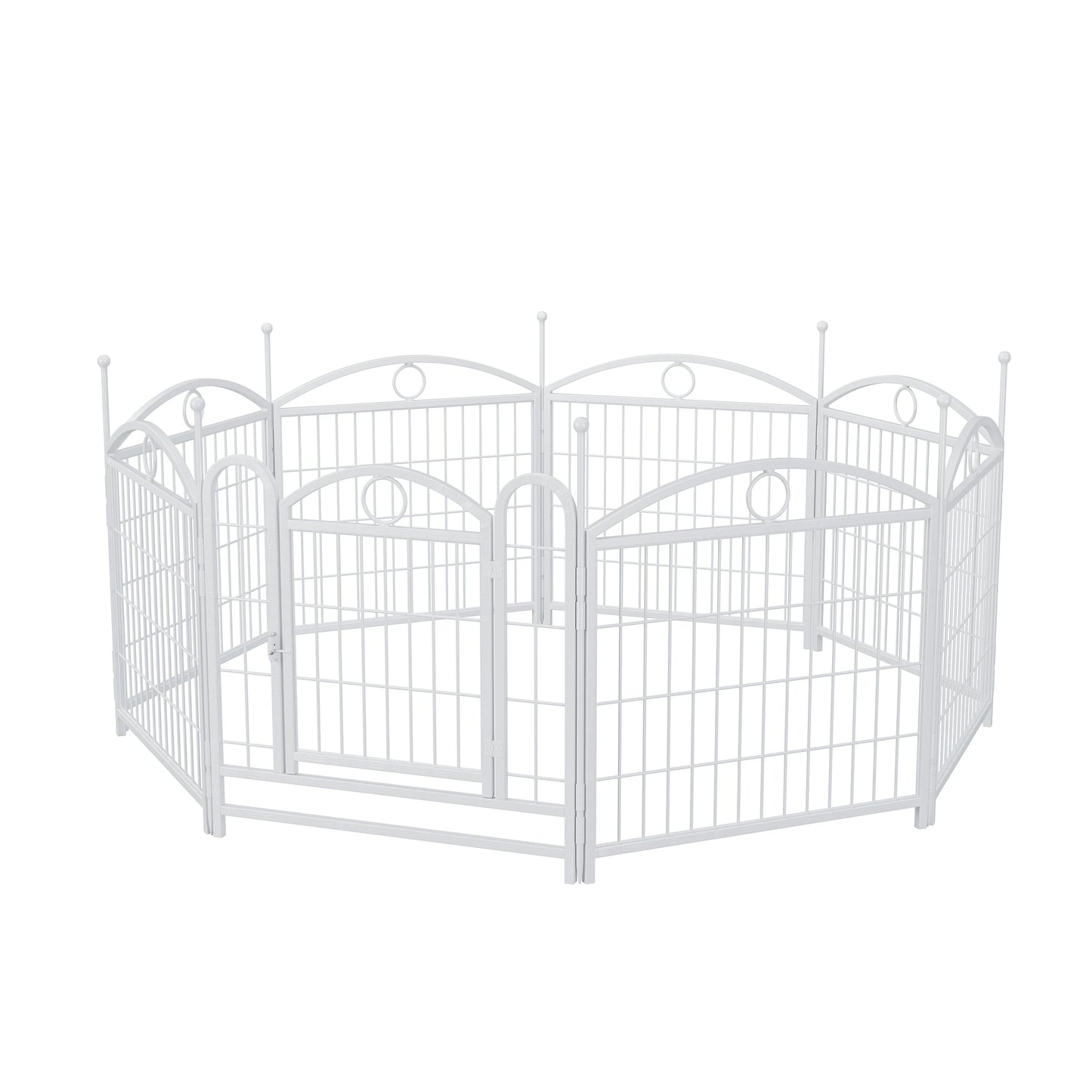 Dog Playpen Indoor 24 inch 8 Panels Metal Dog Pen Pet Dog Fence Outdoor Exercise Pen with Doors, Heavy Duty Dog Fence Puppy Pen for Large Medium Small Dogs Indoor Outdoor Foldable Pet Exercise Pen