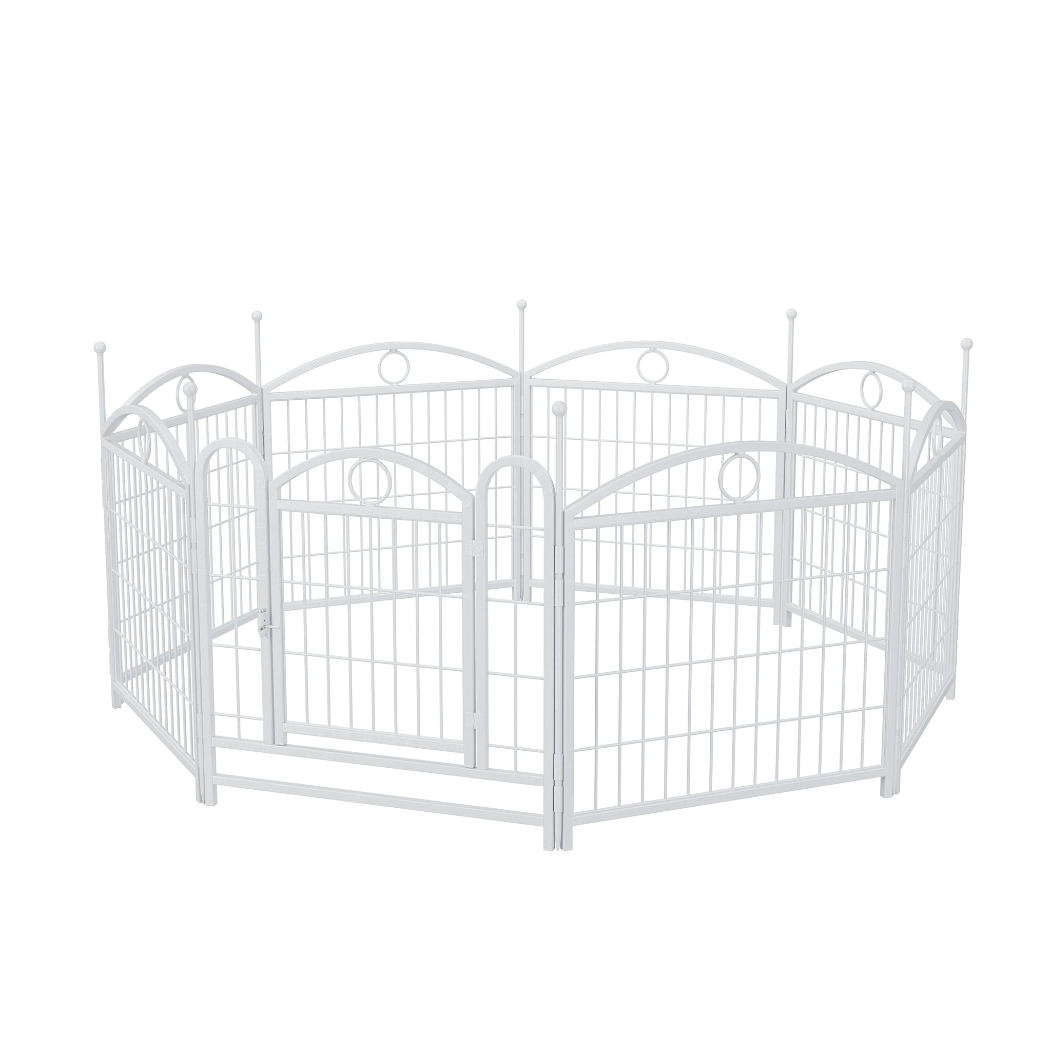 Dog Playpen Indoor 24 inch 8 Panels Metal Dog Pen Pet Dog Fence Outdoor Exercise Pen with Doors, Heavy Duty Dog Fence Puppy Pen for Large Medium Small Dogs Indoor Outdoor Foldable Pet Exercise Pen