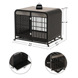 Heavy Duty Wooden Dog Crate Furniture Table 33 Inch Grey - Stylish and Durable Pet Solution