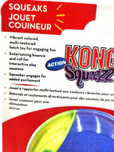 KONG Squeezz Action Ball Medium Blue 3 Pack Squeaky Dog Fetch Toy