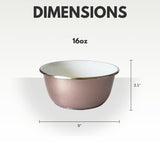 Deep Dog Bowl with Paw Print Design – Stainless Steel Bowl, Ideal for Small, Medium to Large Dogs – Rose Gold