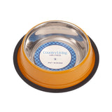 Country Living Set of 2 Ribbed Non-Slip Pet Bowls – Golden Yellow