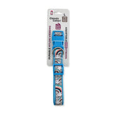 Nylon Dog Collar with Embroidered Rainbow Design, Secure & Adjustable Fit, Comfortable Wear