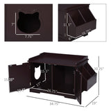 Cat Litter Box Nightstand End Table Enclosure