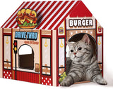 Cardboard Cat House with Scratcher