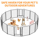 16 Panels Heavy Duty Metal Playpen with Self-Locking Gate, Extra Tall 40' Dog Fence Pet Exercise Pen for Outdoor and Indoor-Easy Setup Exercise Pen for Large Dogs