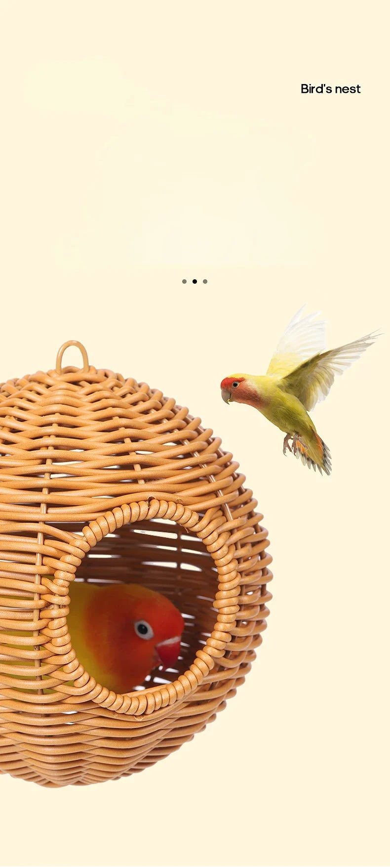 DecorBites™ Handwoven Grass Bird Cage Hut for Small Birds