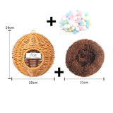 DecorBites™ Handwoven Grass Bird Cage Hut for Small Birds