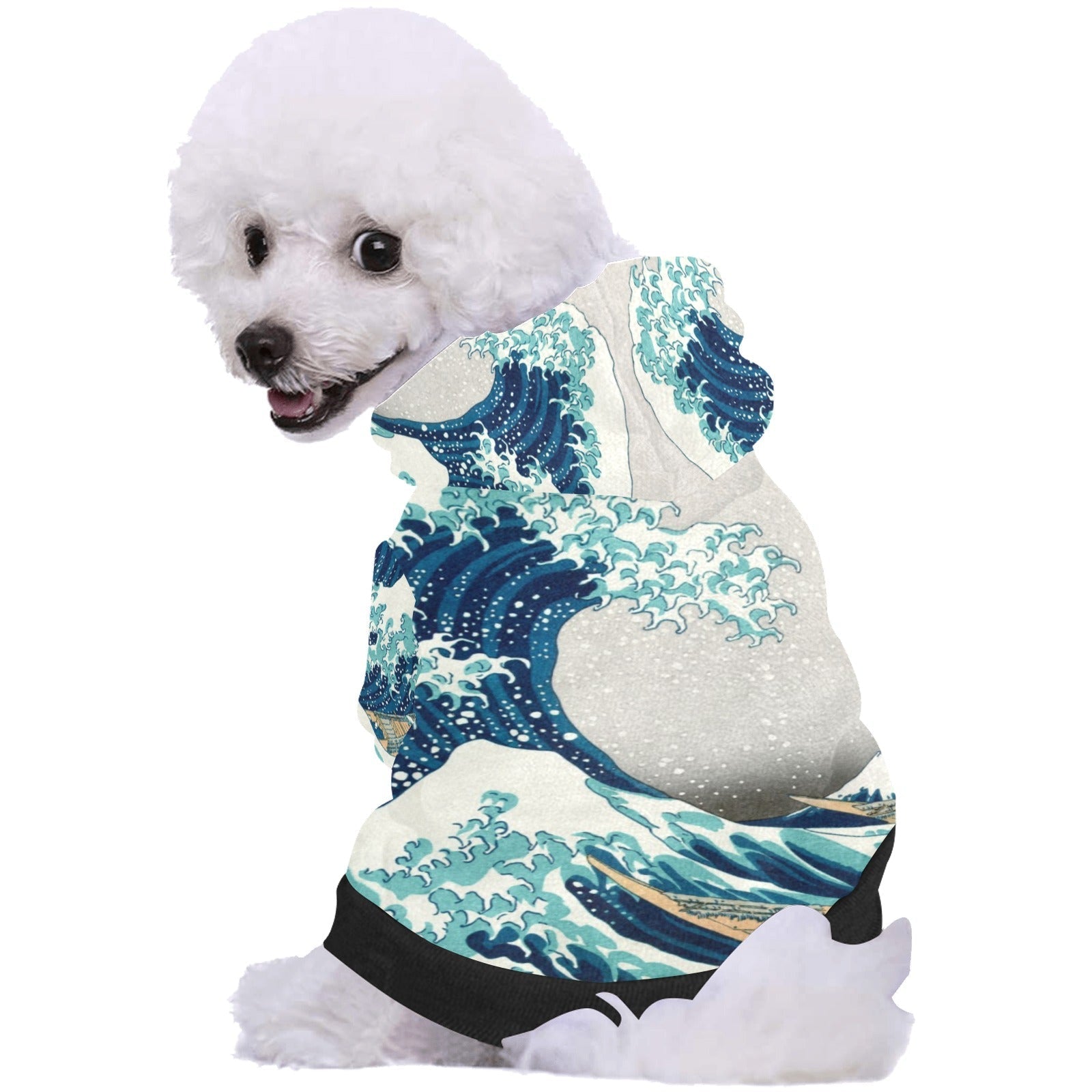 Hokusai Great Wave Off Kanagawa Button Hoodie
