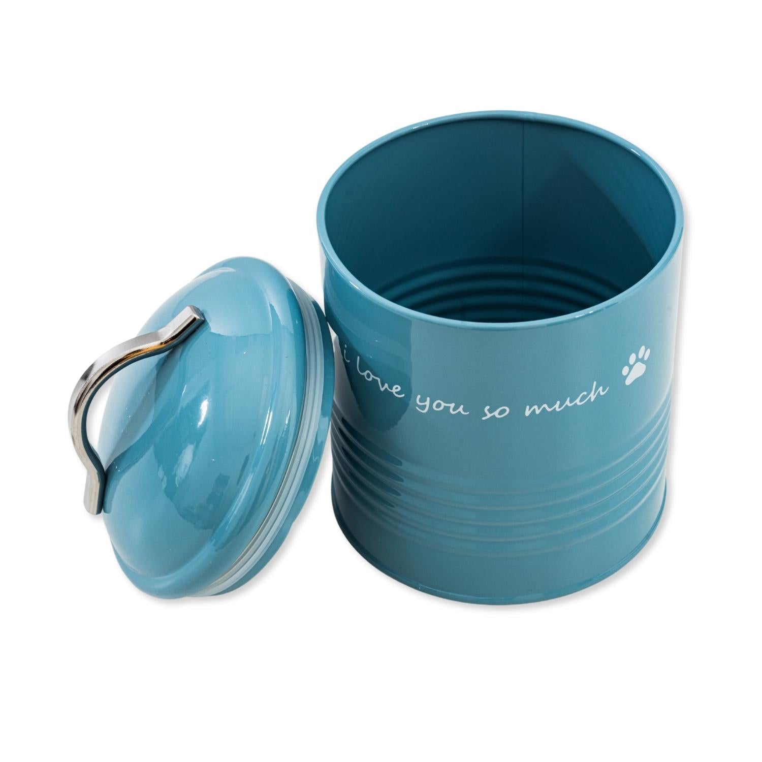 "I Love You So Much" Dog Treat Canister Gift Set – Pink & Blue