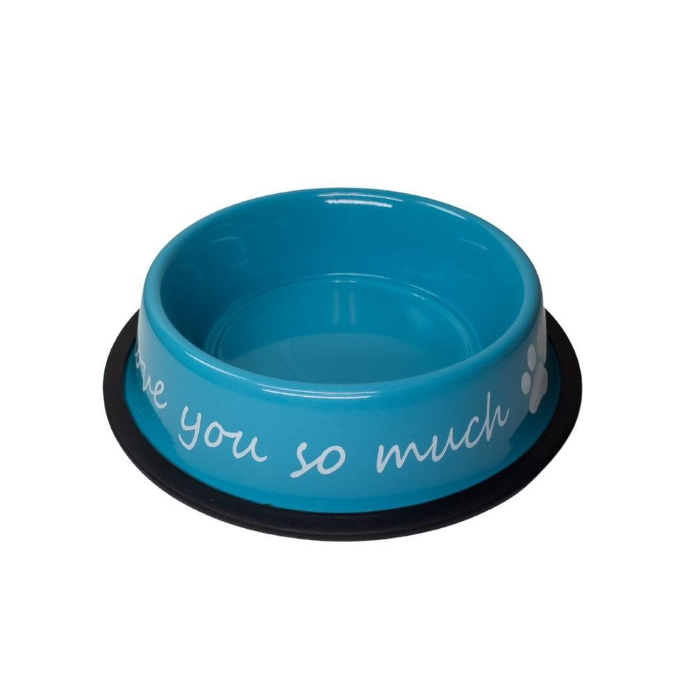 I LOVE YOU SO MUCH Modern Stainless Steel Dog Bowl – 24oz