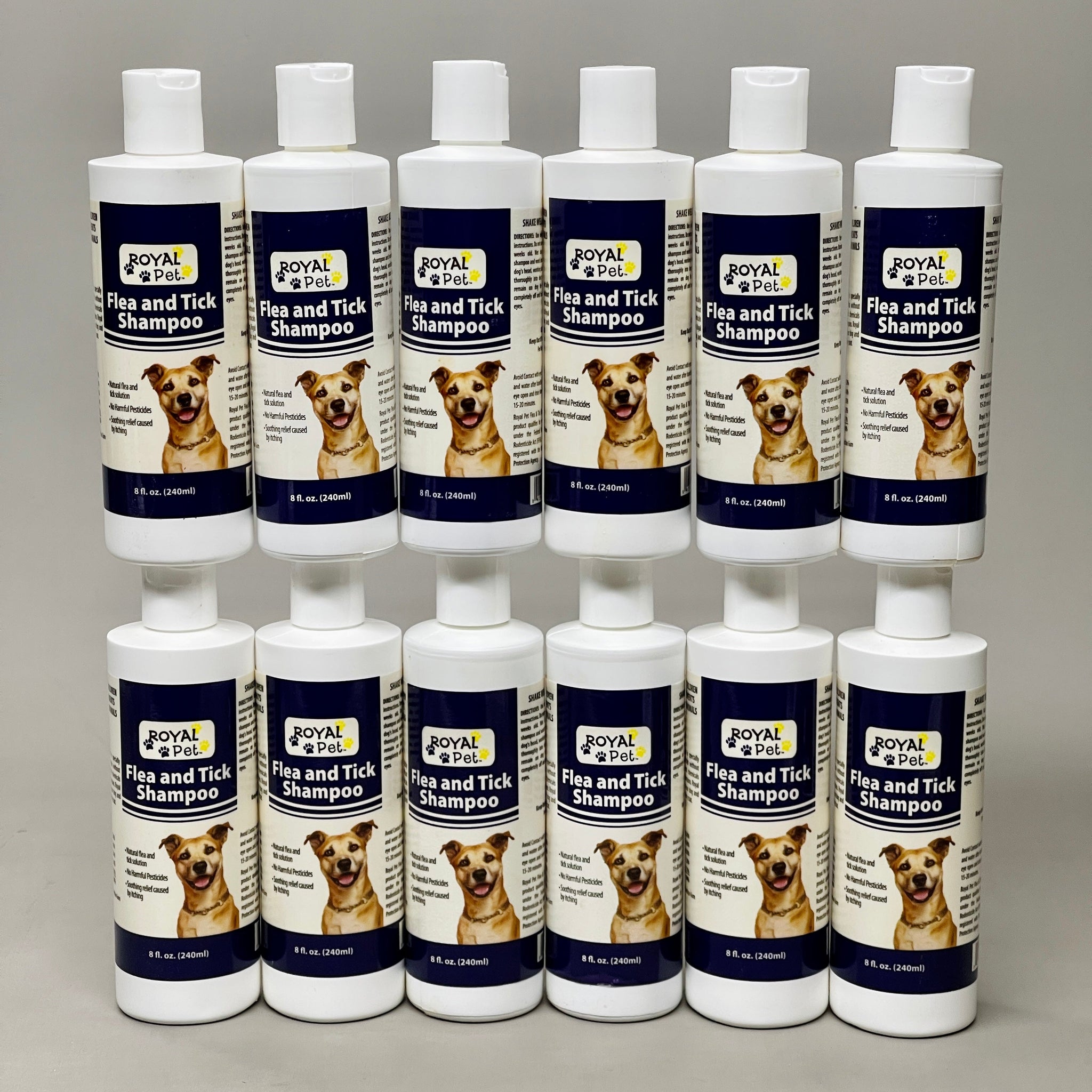 ROYAL PET Flea & Tick Shampoo 12-PACK for Dogs USA 8 fl oz (New)