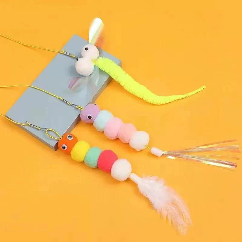 Interactive Hanging Cat Toy – Feather and Rope Teaser