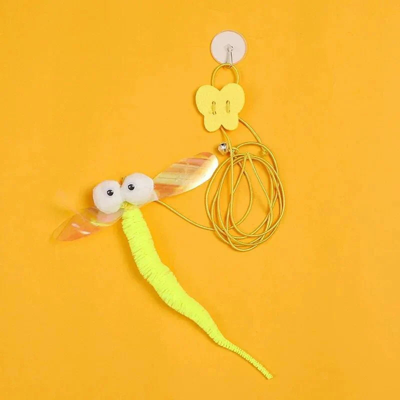 Interactive Hanging Cat Toy – Feather and Rope Teaser
