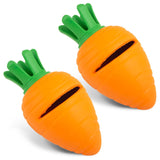 Jeffers Carrot Natural Rubber Treat Dispensing Dental Dog Chew Toy with Slit